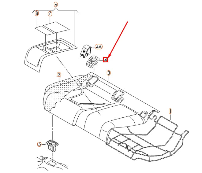 NEW AUDI A6 C7 REAR SEAT ISOFIX TRIM 4G88872336PS ORIGINAL