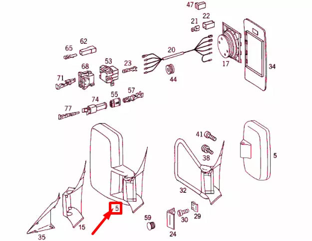 NEW MB SPRINTER W903 FRONT RIGHT DOOR MIRROR OTR LHD A0008115430 ORIGINAL
