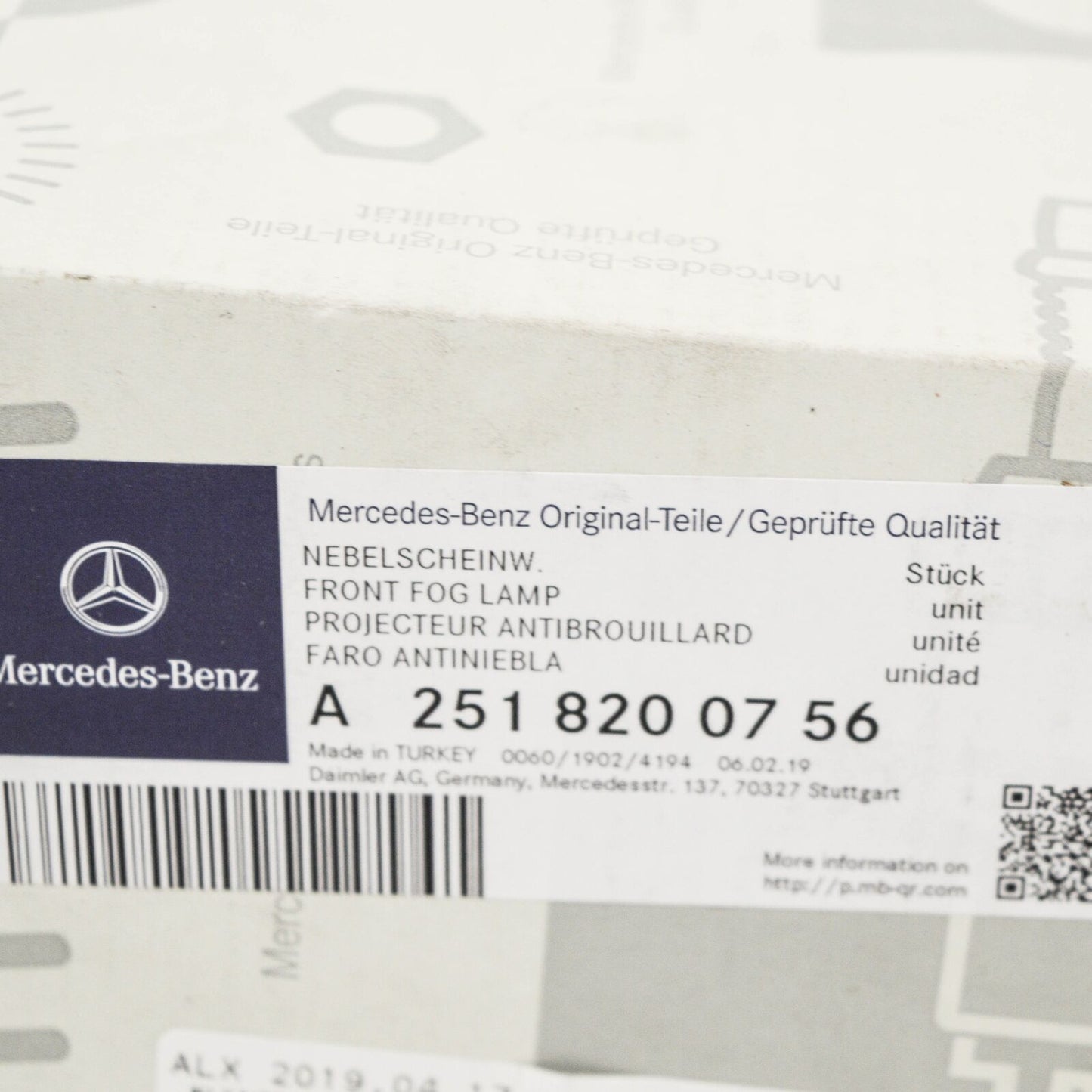 NEW MERCEDES BENZ A W169 FRONT LEFT FOG LIGHT LAMP A2518200756 ORIGINAL