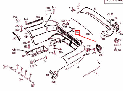 NEW MERCEDES-BENZ E W212 REAR BUMPER TOW EYE COVER A21288507269999
