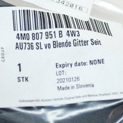 NEW AUDI Q7 4M FRONT BUMPER GRILLE LEFT COVER SENSOR HOLE 4M0807951B4W3