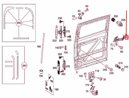NEW MERCEDES-BENZ VITO W639 REAR DOOR CENTRAL LEFT CARRIAGE A6397602447