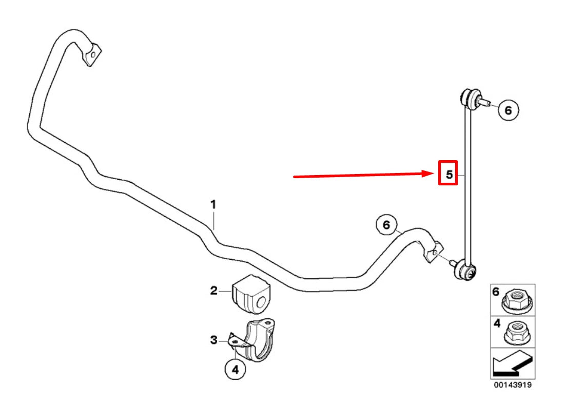 NEW BMW 5 E60 FRONT LEFT SWAY BAR LINK 31306781549 6781549 ORIGINAL