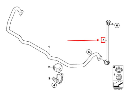 NEW BMW 5 E60 FRONT LEFT SWAY BAR LINK 31306781549 6781549 ORIGINAL