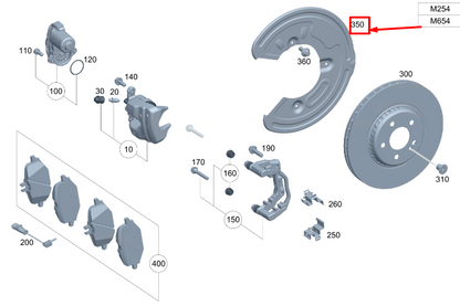 new mercedes-benz c s206 rear right brake disc protection a0004234000 original