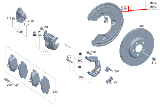new mercedes-benz c s206 rear right brake disc protection a0004234000 original