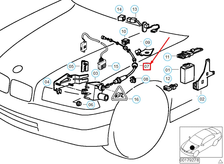 NEW BMW M3 E36 CRUISE CONTROL BOWDEN CABLE 65712228748 ORIGINAL