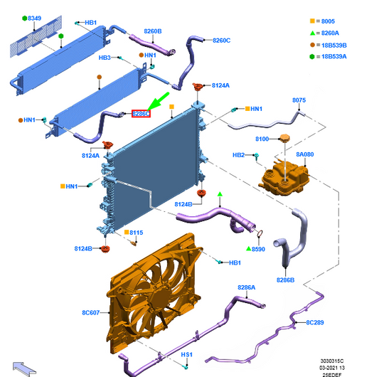 new ford kuga mk3 radiator hose assy 2349506 lx61-8a319-hcd original