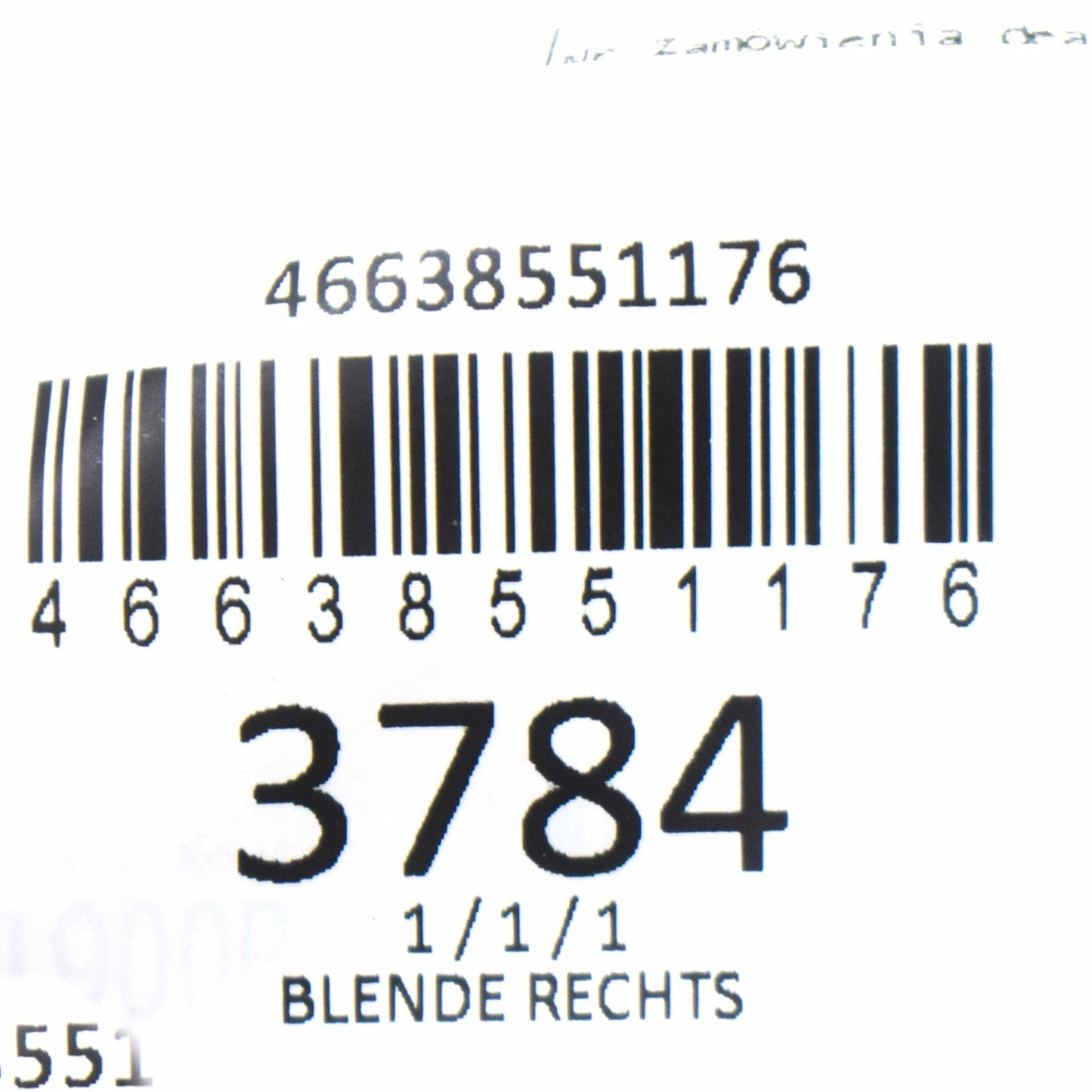 NEW BMW K48 1600 GT RIGHT AUXILIARY DRIVING LIGHT COVERING 46638551176 ORIGINAL