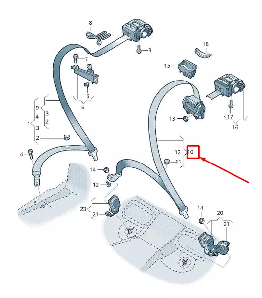 NEW AUDI E-TRON GEN REAR MIDDLE SEATBELT 4K8857807DKPZ
