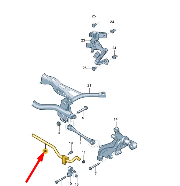 NEW VOLKSWAGEN GOLF MK7 REAR ANTI ROLL BAR 5Q0511305BK ORIGINAL