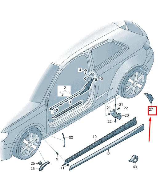 NEW AUDI RS3 REAR LEFT WHEEL COVER 8V0853827B