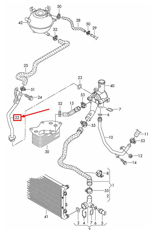 NEW VOLKSWAGEN GOLF MK5 ENGINE COOLANT PIPE 07K121065J ORIGINAL