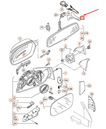 NEW AUDI Q5 8R INTERIOR MIRROR LOWER COVER 8R0857593J50 ORIGINAL