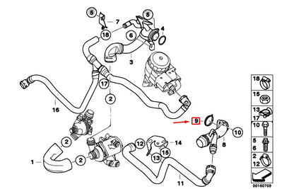 NEW BMW 1 E81 COOLANT PIPE GASKET 11537505806 ORIGINAL