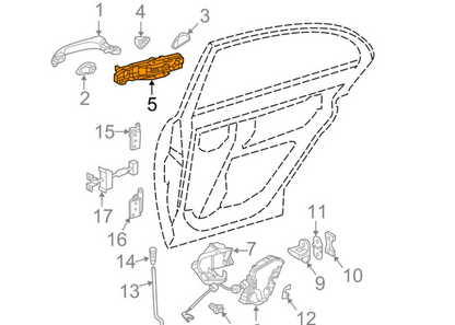 NEW MERCEDES BENZ C W203 REAR RIGHT DOOR HANDLE BASE A2037600434 ORIGINAL
