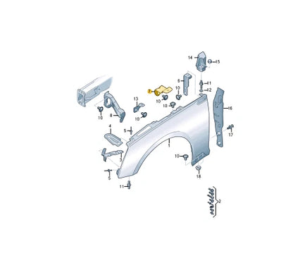 NEW AUDI A5 CABRIO 8W6 FRONT FENDER WING HOLDER 8W6821471 ORIGINAL