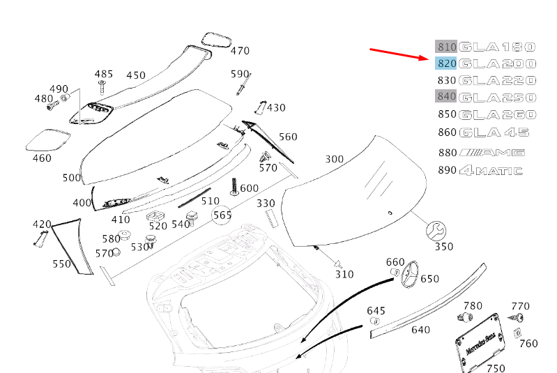 new mercedes-benz gla x156 rear end door model plate badge a1568171115 original