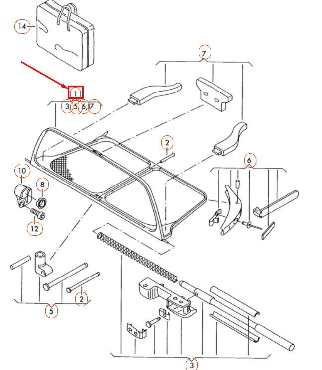 new volkswagen eos convertible roof wind deflector 1q0862951g03c original