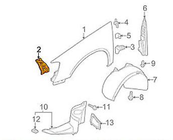 NEW VOLKSWAGEN PASSAT B6 FRONT RIGHT WING FENDER BRACKET 3C0821142 ORIGINAL