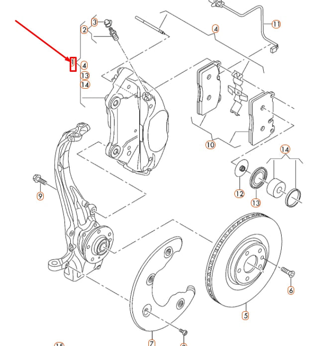 NEW AUDI Q5 8R FRONT RIGHT BRAKE CALIPER 8R0615108F ORIGINAL