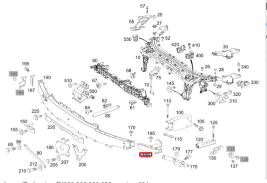 NEW MERCEDES-BENZ AMG GT X290 FRONT LEFT BUMPER BRACKET A2906200100 ORIGINAL