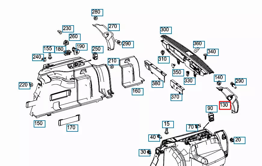 NEW MB E T-MODEL S213 REAR CENTER LEFT TRUNK TRIM PANEL A2136900702 ORIGINAL