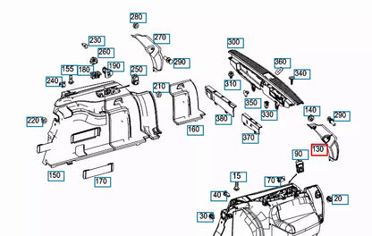 NEW MB E T-MODEL S213 REAR CENTER LEFT TRUNK TRIM PANEL A2136900702 ORIGINAL