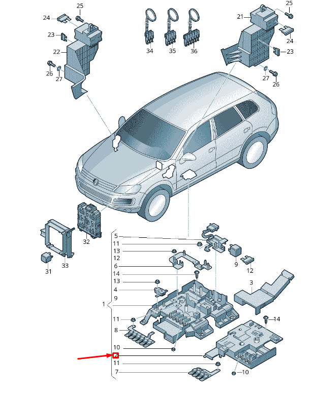 NEW VW TOUAREG 7P MK2 MAIN FUSE SOCKET COVER 7P0937574 ORIGINAL