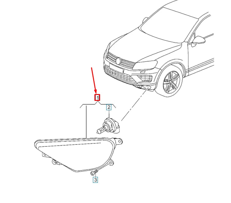 NEW VOLKSWAGEN TOUAREG 7P FRONT LEFT HALOGEN FOG LIGHT 7P6941699H ORIGINAL