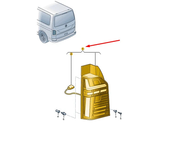 NEW VW MULTIVAN TRANSPORTER REAR RIGHT TAILLIGHT 7LA945208C ORIGINAL