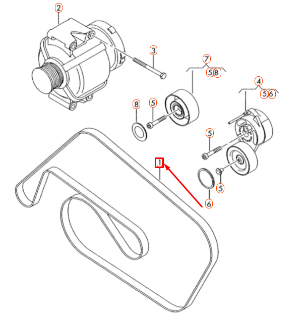 NEW AUDI A4 B8 ALTERNATOR DRIVE POLY V-BELT 06E903137AC ORIGINAL