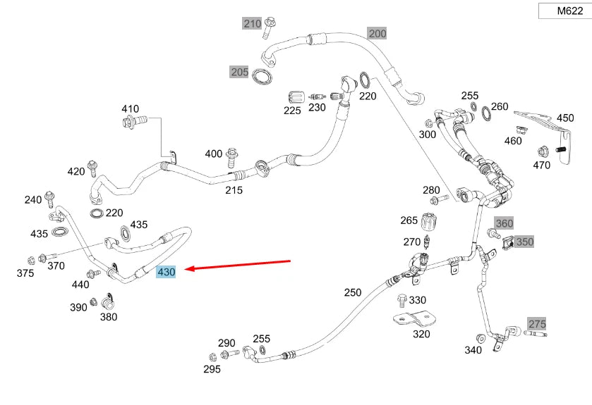 NEW MB VITO W447 CONDENSER TO COMPRESSOR REFRIGERANT LINE A4478304801 ORIGINAL
