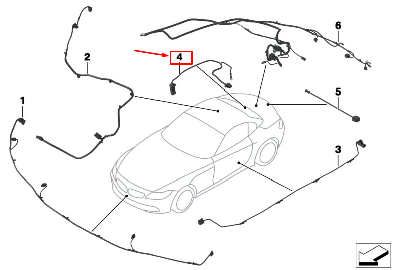 new bmw z4 roadster e89 hydraulic pump wiring harness 61129225768 original