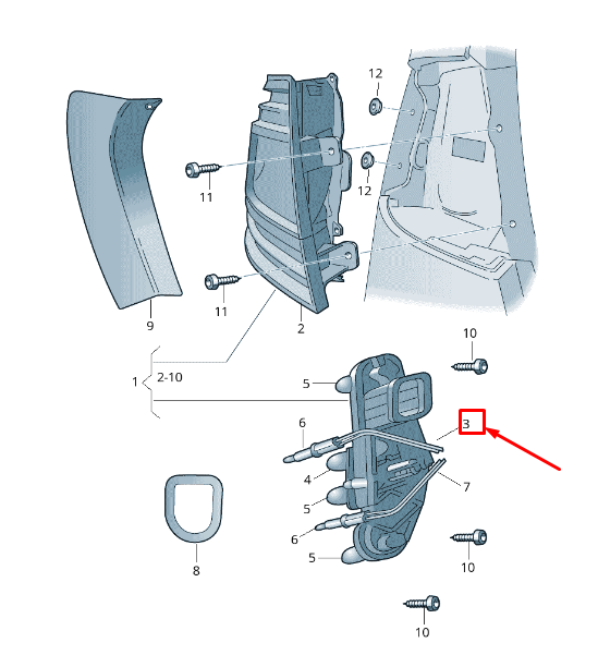 new skoda octavia 5e mk3 rear left taillight bulb carrier 5e5945257a original