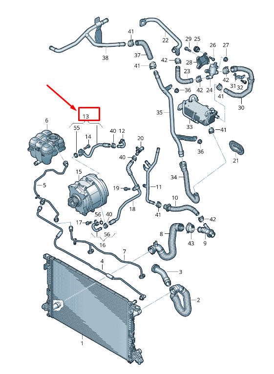new audi a8 4n engine coolant pipe 06m121661h original