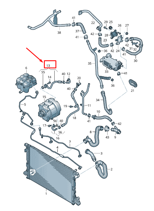 new audi a8 4n engine coolant pipe 06m121661h original