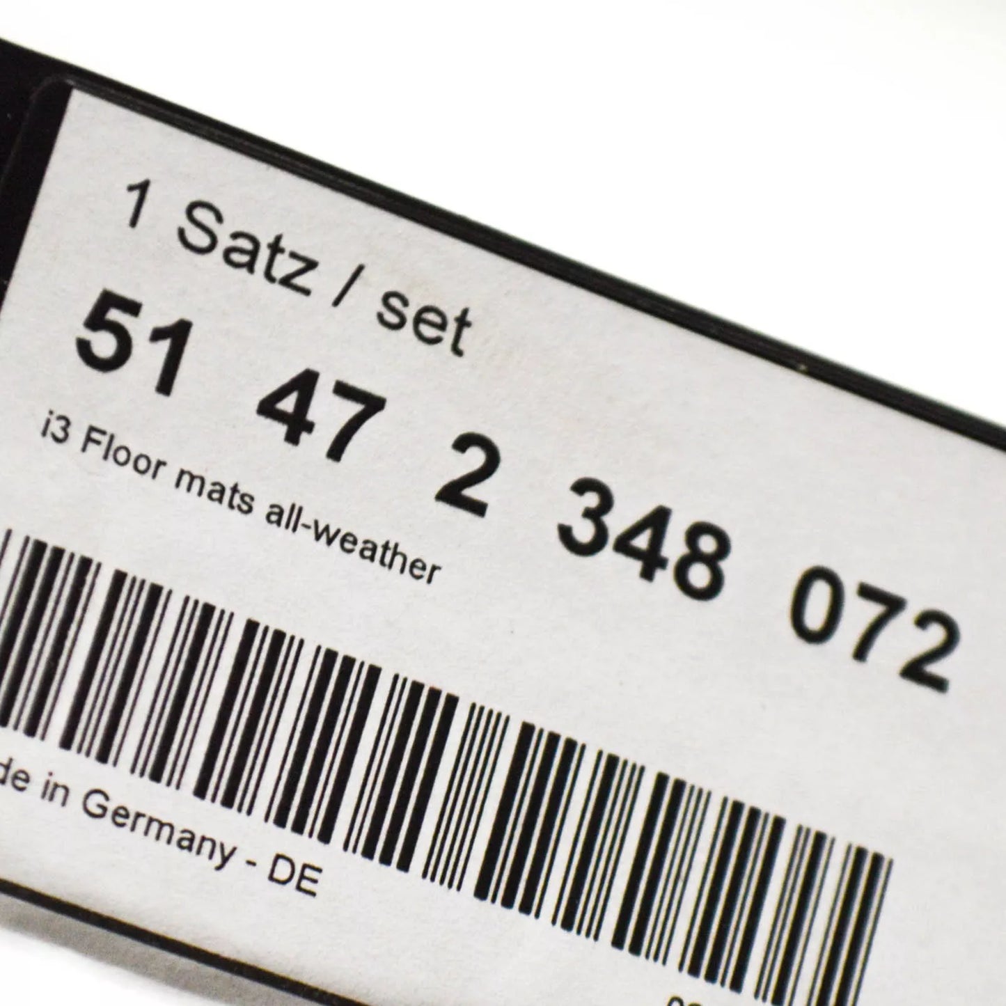 NEW BMW I3 I01 FRONT ALL-WEATHER FLOOR MAT PROTECTION LHD 51472348072 ORIGINAL