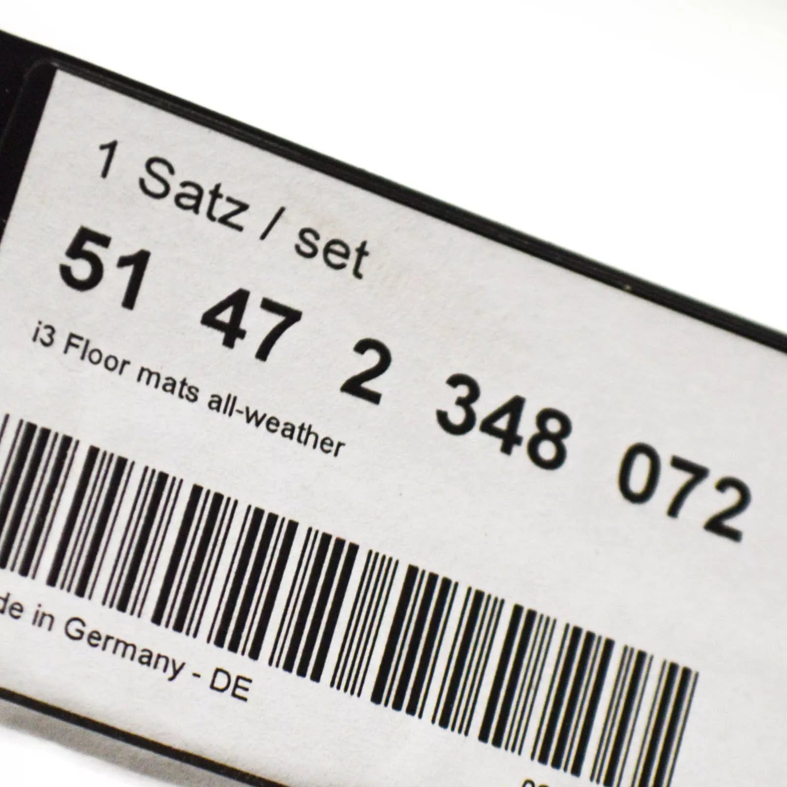 NEW BMW I3 I01 FRONT ALL-WEATHER FLOOR MAT PROTECTION LHD 51472348072 ORIGINAL