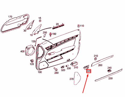 new mercedes-benz e c207 front right door moulding a2077207622 original