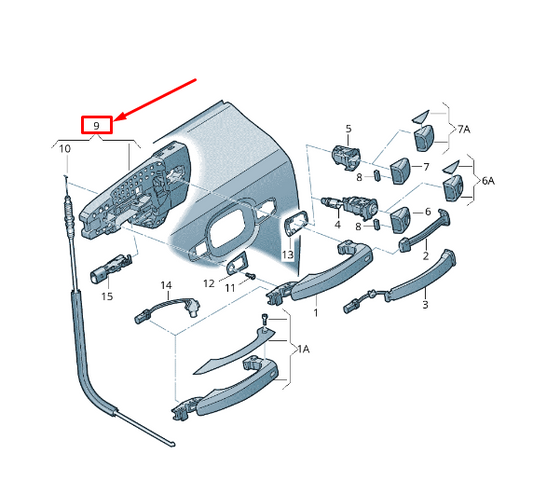 new audi q5 8r front right door handle mounting bar 8t2837886b original