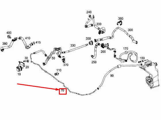 NEW MERCEDES-BENZ C W205 ENGINE COOLANT RETURN FLOW HOSE A2058304403 ORIGINAL