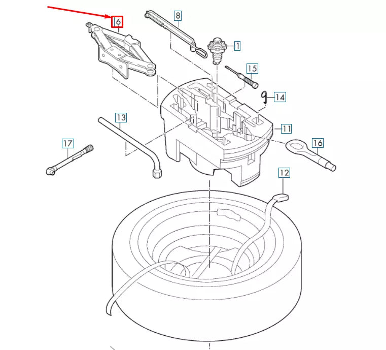 NEW VOLKSWAGEN BEETLE A5 LIFT JACK 5C0011031B ORIGINAL
