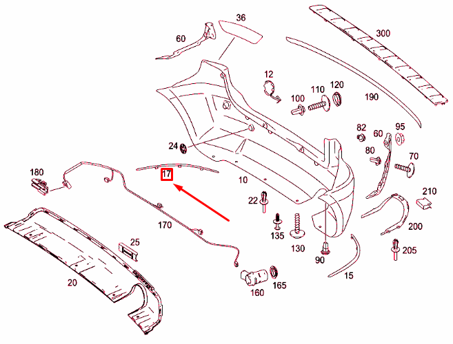 NEW MERCEDES-BENZ B W245 REAR RIGHT BUMPER MOLDING A1698852021 ORIGINAL