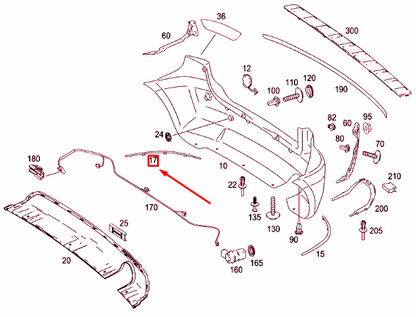 NEW MERCEDES-BENZ B W245 REAR RIGHT BUMPER MOLDING A1698852021 ORIGINAL