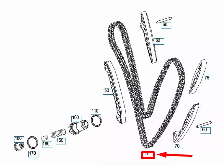 NEW MERCEDES-BENZ C W204 TIMING ROLLER CHAIN A0009930676 ORIGINAL