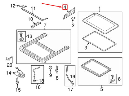 NEW AUDI A3 SPORTBACK 8P LEFT SUNROOF OPENING TRIM LHD 8D9877781A01C