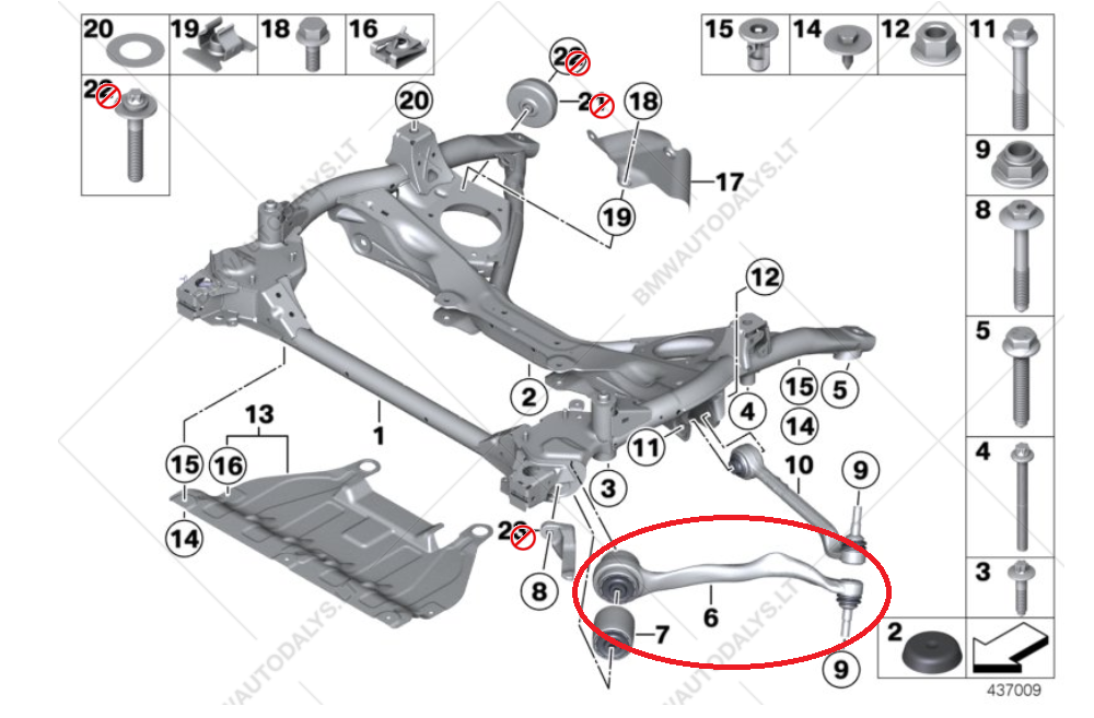 new bmw 3 f30 front left lower control arm 6855741 31126855741 2013 original