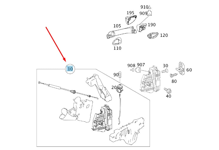 NEW MERCEDES-BENZ B W245 FRONT RIGHT DOOR LOCK LHD A1697204435