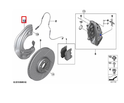 NEW BMW 3 G20 FRONT RIGHT BRAKE DISC PROTECTION 34106871338 ORIGINAL